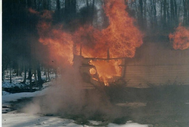 Fully involved mobile home fire on Northheimer Road... 3/1/86